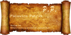 Palovics Patrik névjegykártya